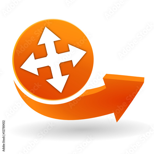 directions sur bouton web orange