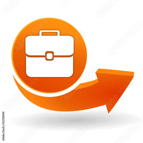 valise sur bouton web orange