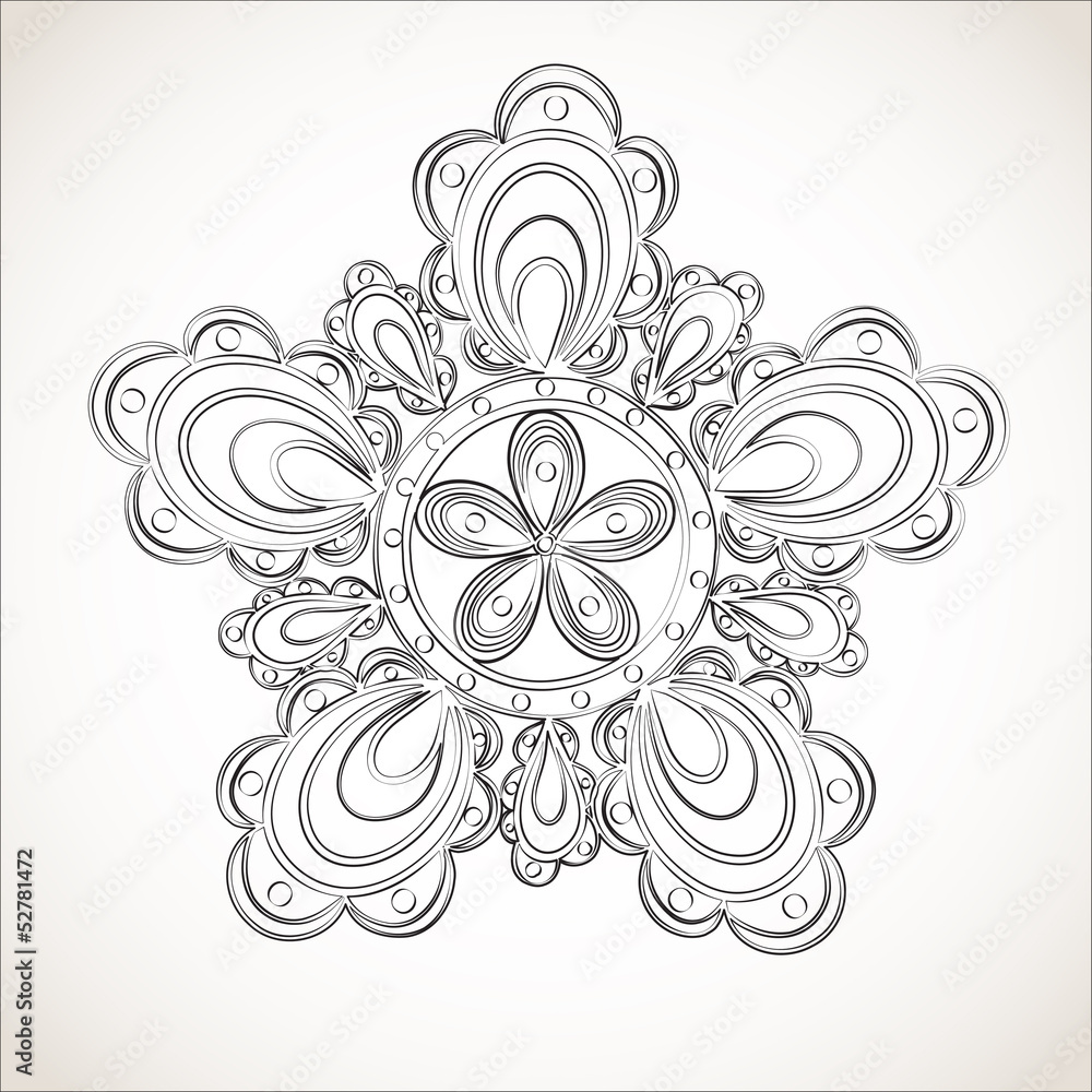 Fantasy flower, black and white lace pattern Fantasy flower, black and white lace pattern