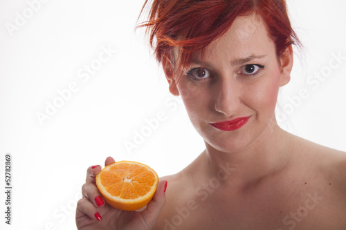 woman with orange