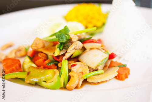 Thai food, chicken and cashew nuts