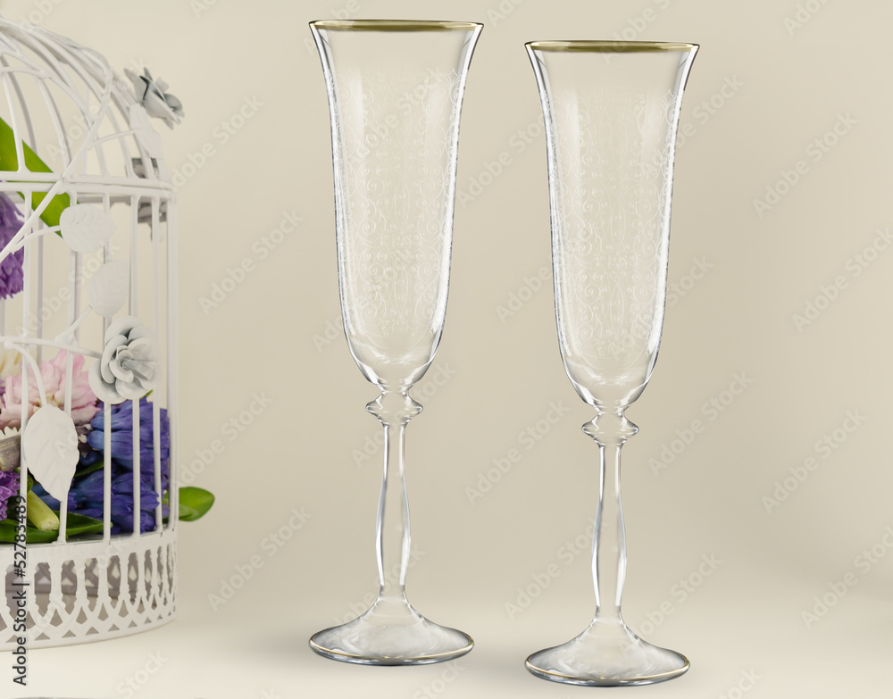 Obraz premium Fancy wedding goblets