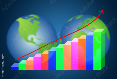 Business analysis chart on earth