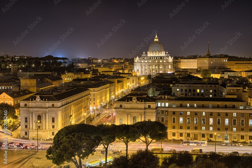 Beautiful aerial view of Rome and its landmarks