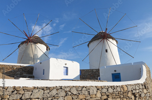 The old traditional windmills of Mykonos island