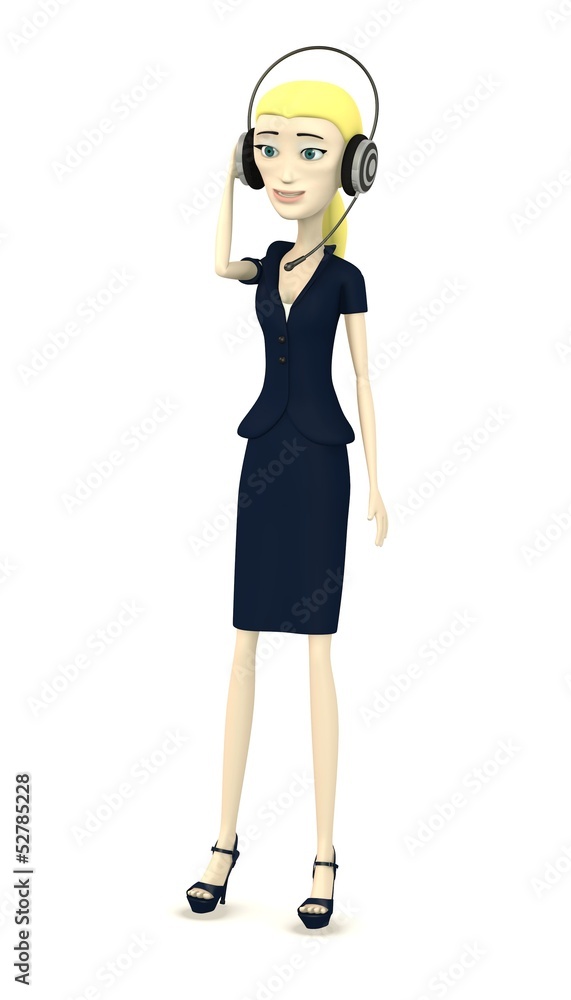 3d render of cartoon character with headphones 3d render of cartoon character with headphones