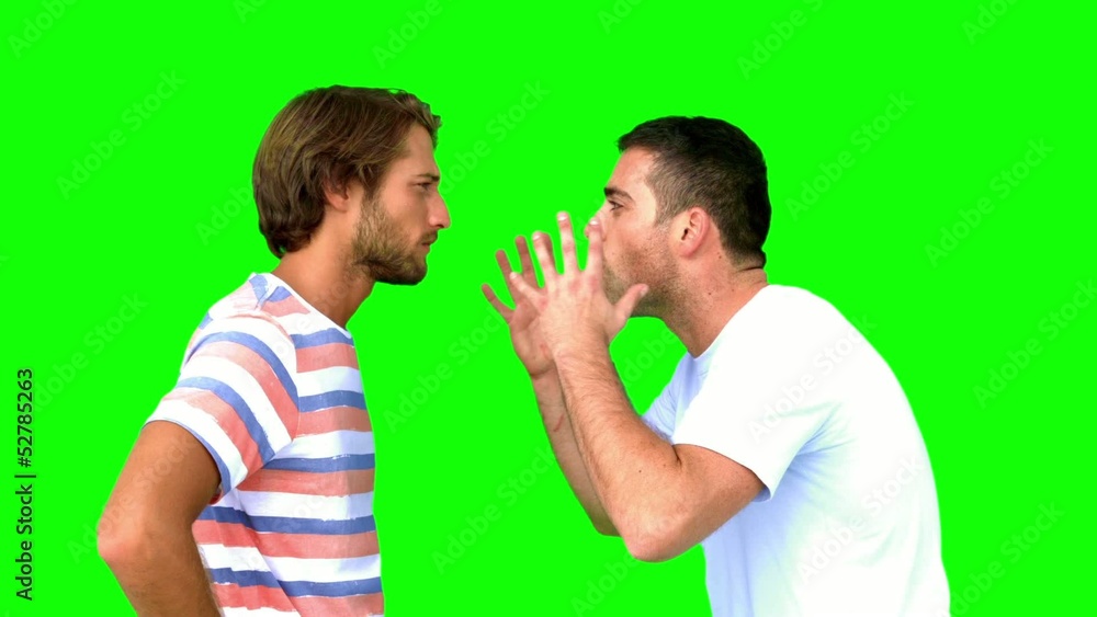 Man about to fight another man on green screen Man about to fight another man on green screen