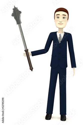 3d render of cartoon character with mace