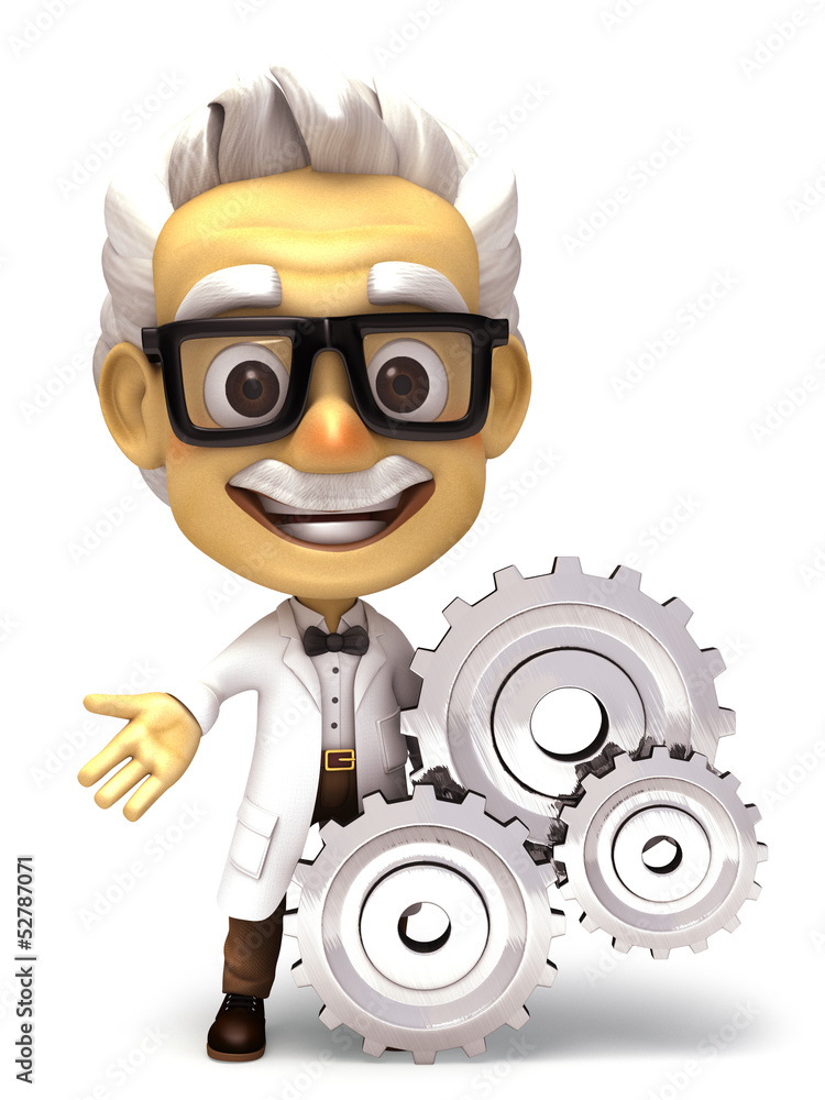 Professor with a gear