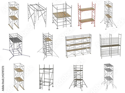 Photo collection of 3d renders - scaffolding
