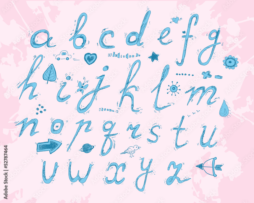 Hand drawn alphabet