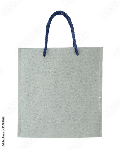 gray canvas bag isolated on white background with clipping path