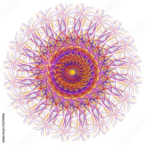 Patterned fractal circle on a white background