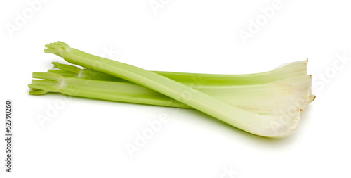 celery stems isolated on white photo