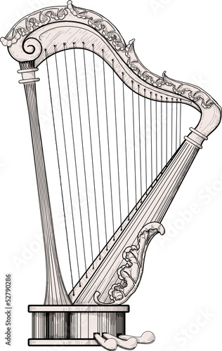 decorated harp