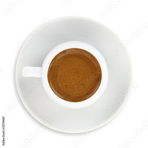Cup of Greek - Turkish coffee isolated on white background