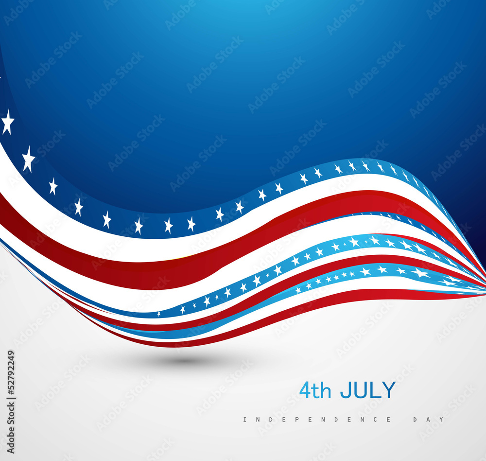 4th of July American Independence Day creative concept wave vect 4th of July American Independence Day creative concept wave vect