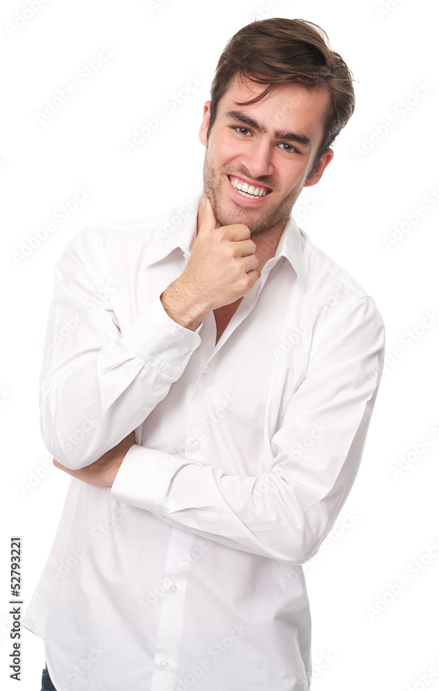 Happy young man isolated on white Happy young man isolated on white