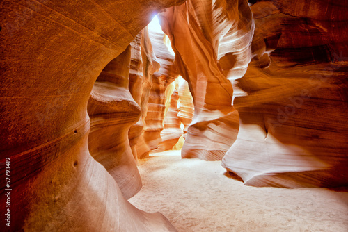Antelope Canyon view with light rays #52793419