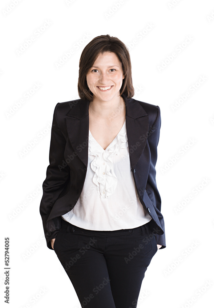 Smiling business woman. Isolated over white background Smiling business woman. Isolated over white background