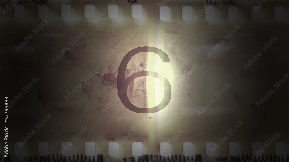 Pélicula de cine con una cuenta atrás