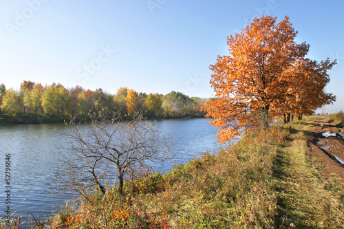 Autumn walk along the river