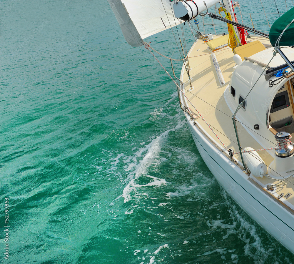 Fototapeta premium Yacht in the open sea
