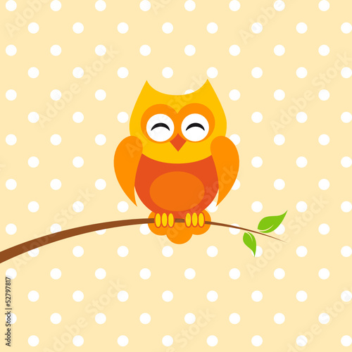 orangene eule schläft