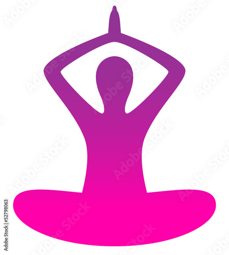 Woman excercising yoga silhouette isolated on white