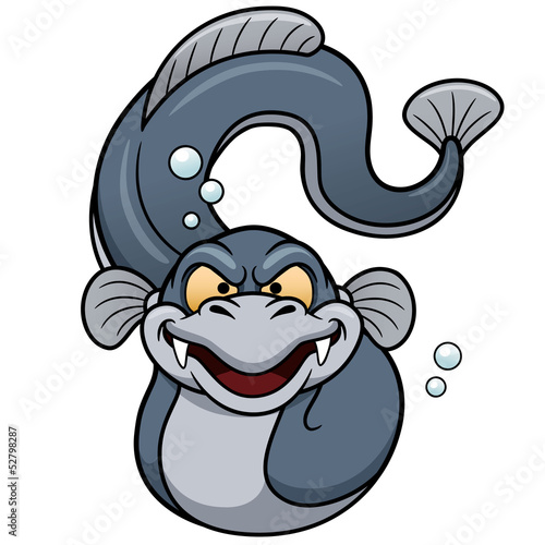 Vector illustration of Electric eel cartoon