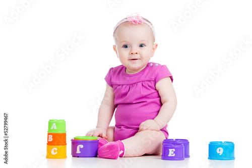 baby girl playing toys