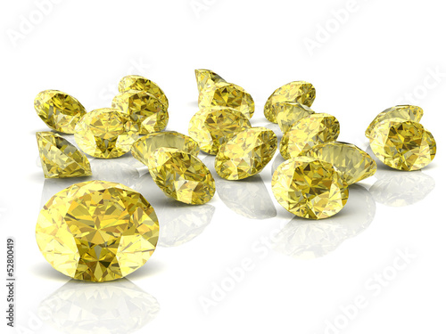 Beautiful yellow diamond (high resolution 3D image)