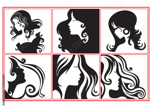 women profiles illustrations