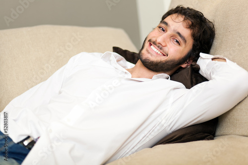 Man relaxing on the sofa