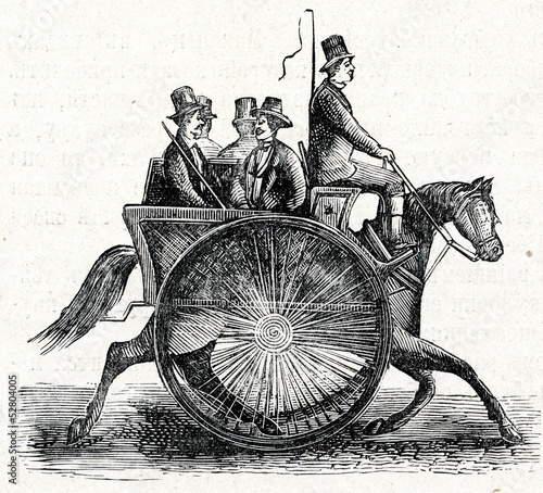 Newfangled american cart (ca. 1890) photo