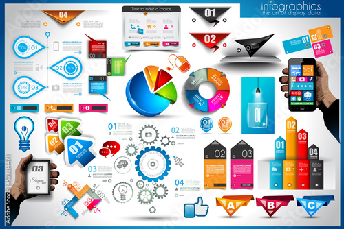 Infographic elements - set of paper tags