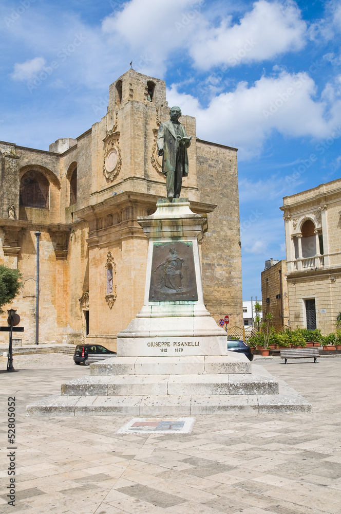 Giuseppe Pisanelli bronze statue. Tricase. Puglia. Italy.