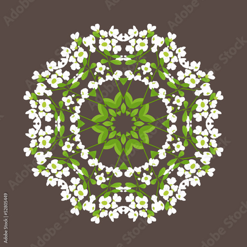 Floral round ornament 2