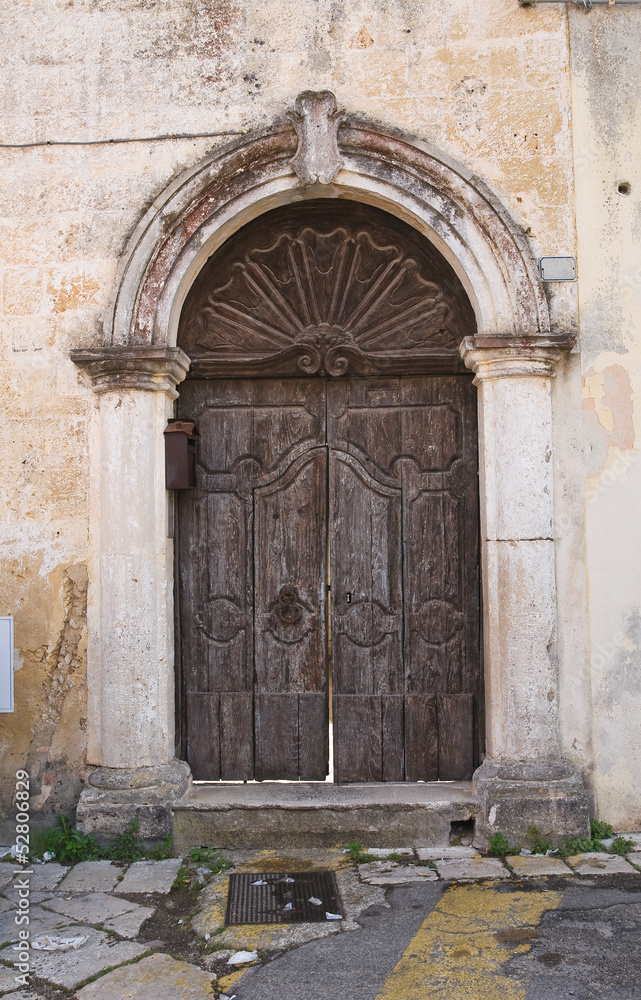 Wooden door. Tricase. Puglia. Italy. Wooden door. Tricase. Puglia. Italy.