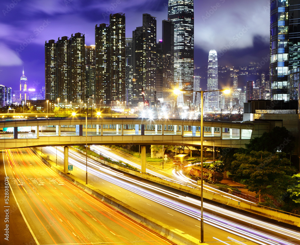 Fototapeta premium Residential building with highway