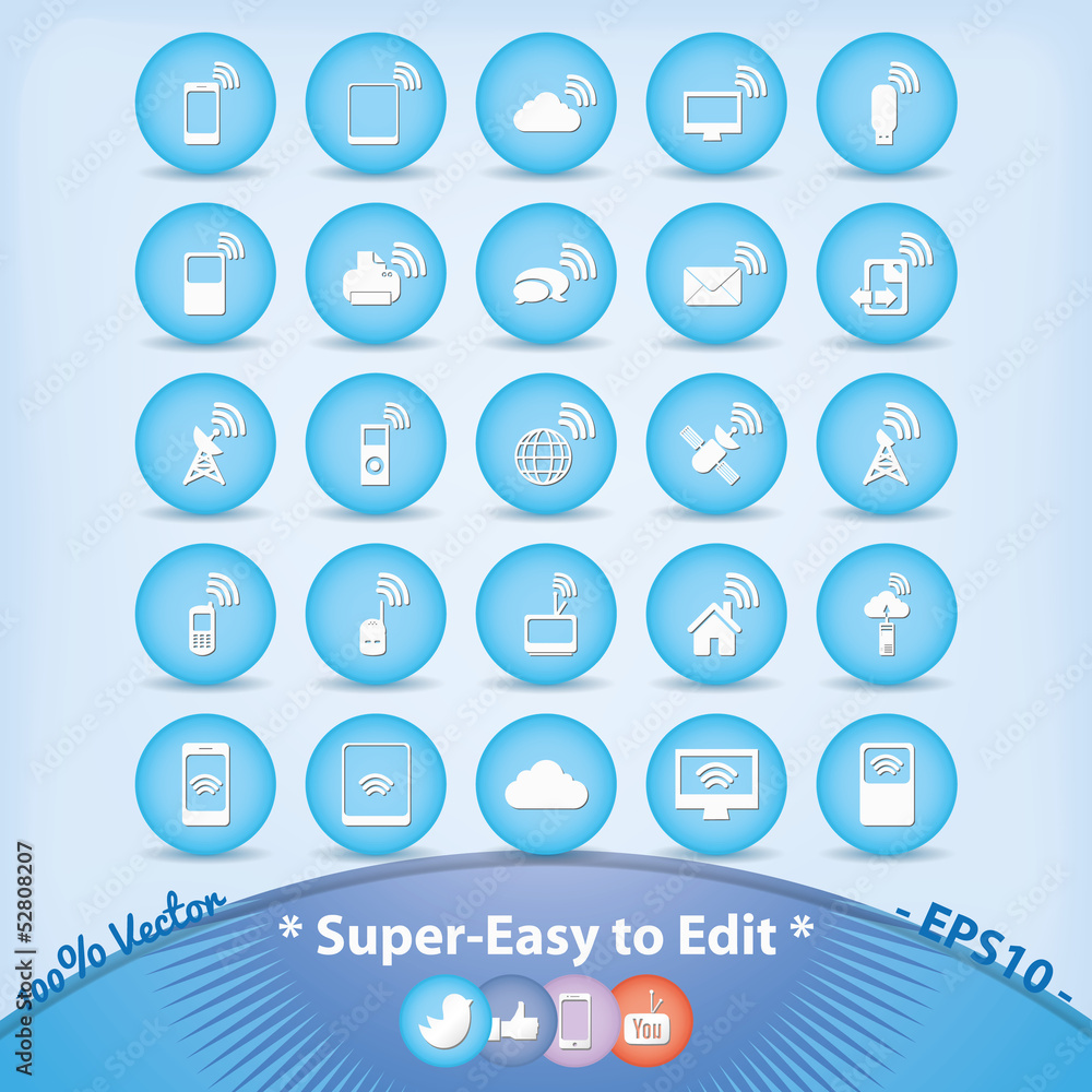 Smartphone Wi-fi Icon Hotspot Buttons Smartphone Wi-fi Icon Hotspot Buttons