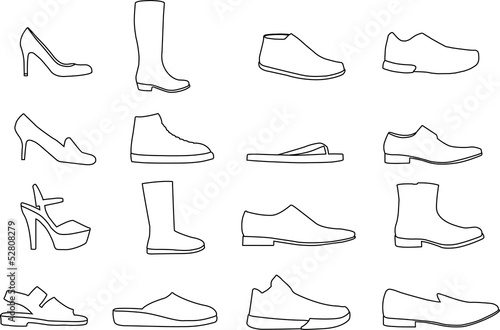 shoes, line drawing