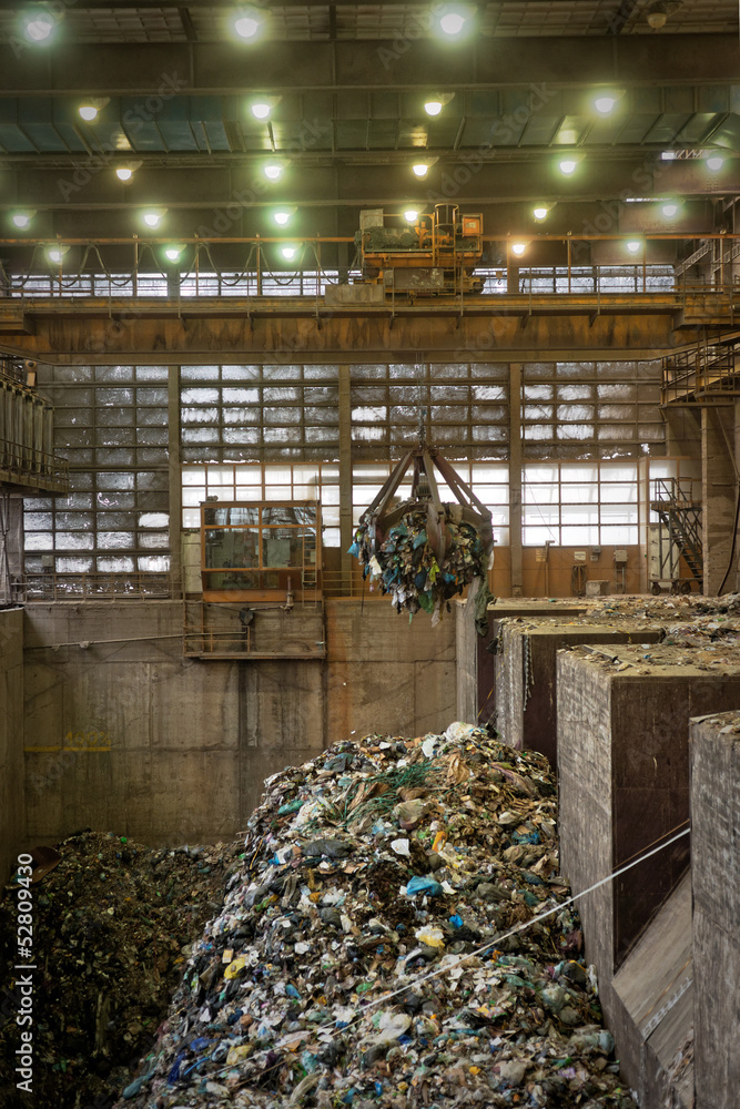 Waste processing plant interior
