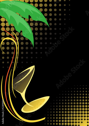 cocktail estivo sfondo nero