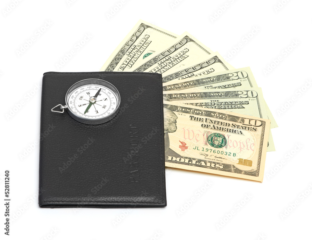 Passport and ticket isolated on white Passport and ticket isolated on white