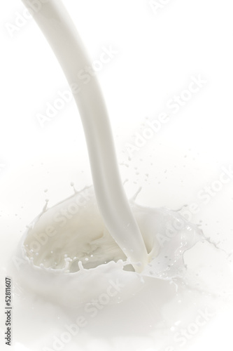 pouring milk splash - top view