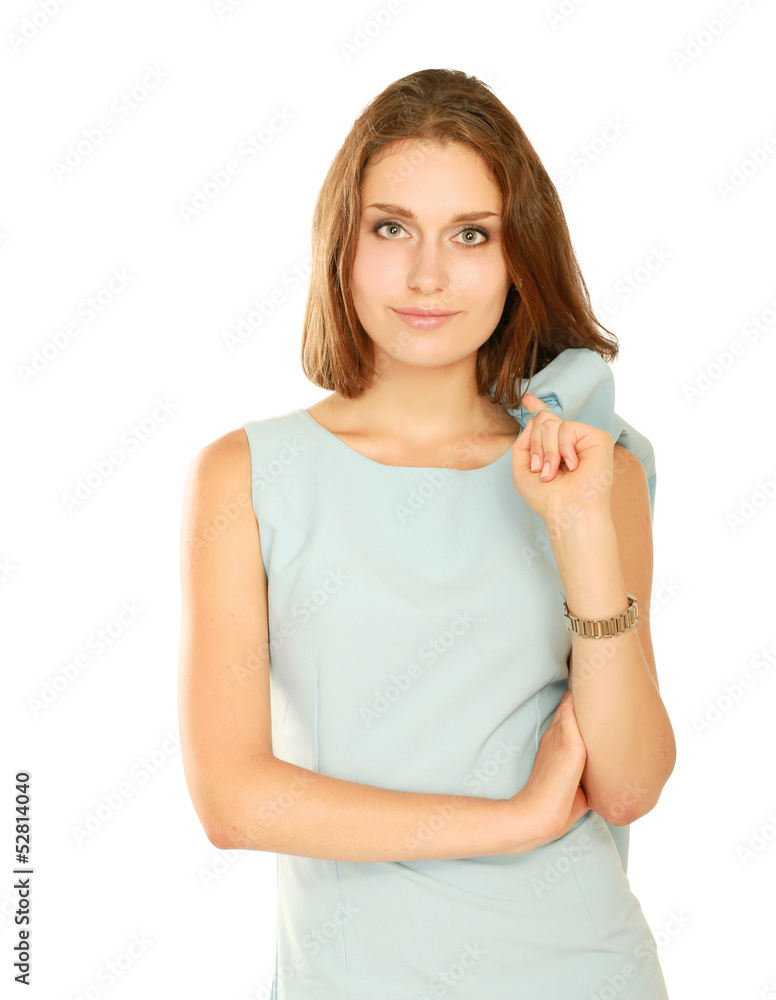 A portrait of a smiling young woman standing A portrait of a smiling young woman standing
