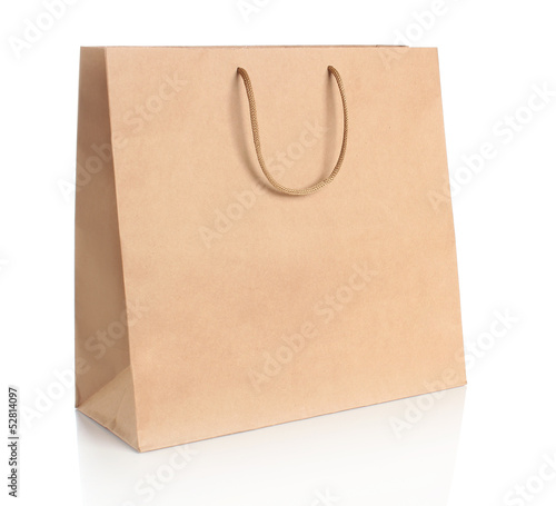 Paper shopping bag with handles.