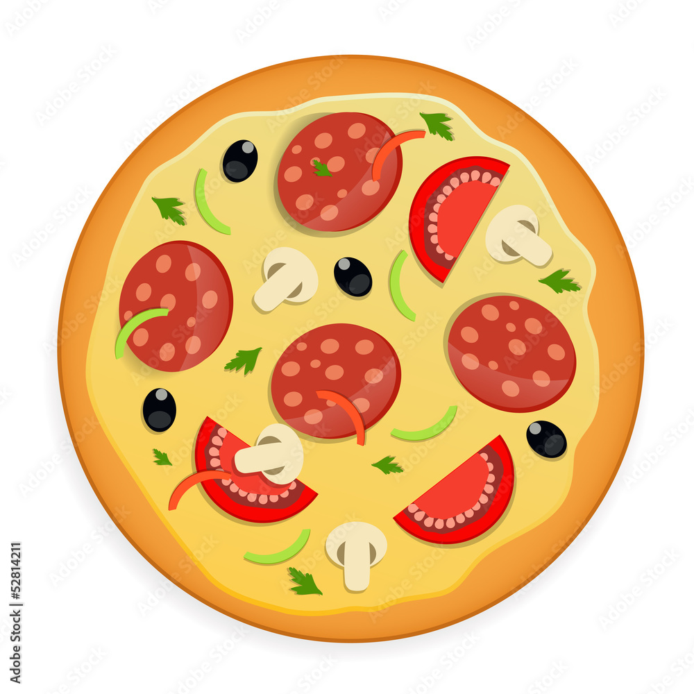 Pizza icon vector illustration. Pizza icon vector illustration.