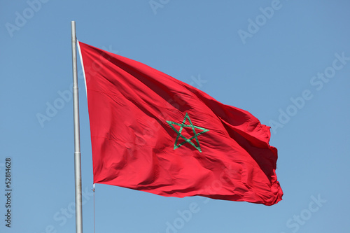 Valokuva Moroccan flag waving in the wind